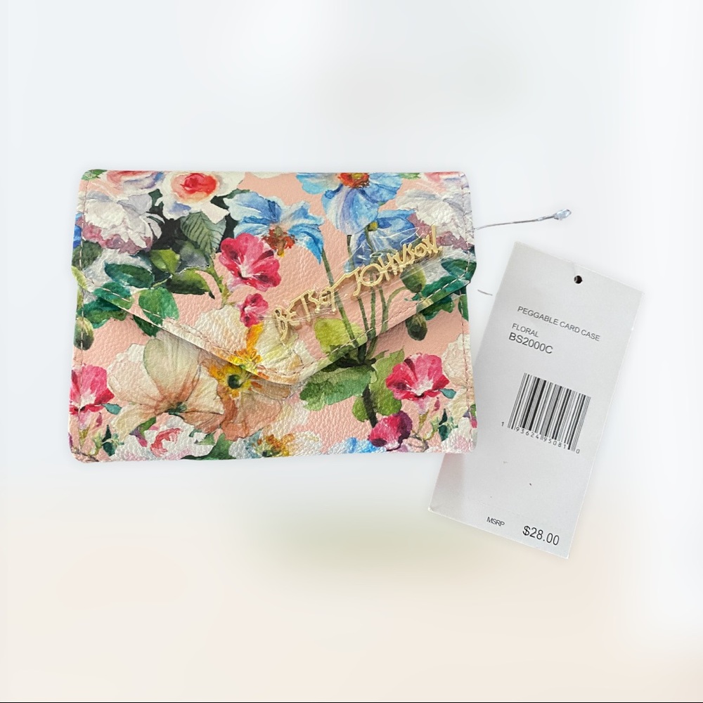 NWT Women’s Wallet Betsey Johnson Peggable Flat Closure Floral Wallet